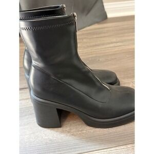 ShoeDazzle Gracen Platform Block Heel Ankle Boot | Black | Size 7.5